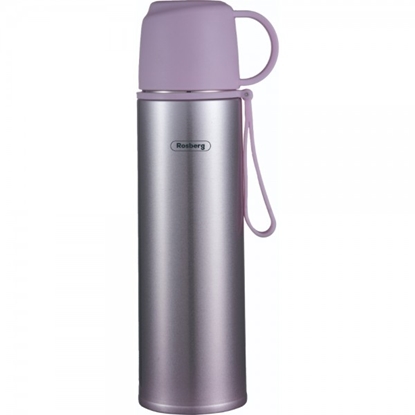 Picture of Rosberg 55R52010FP Stainless Steel Vacuum Flask, 0.5 L, Purple. Capacity: 0.5 L