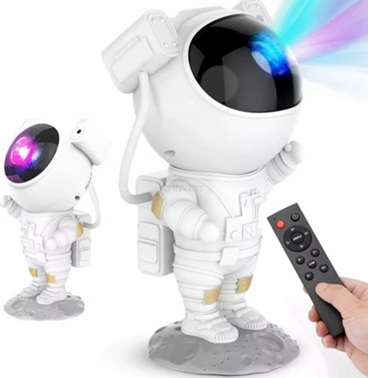 Изображение Rosfix Projektor gwiazd astronauta lampka nocna dla dzieci led rzutnik nieba pilot