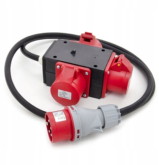 Picture of Rozganik siowy adapter przenony IP44 3x16A 5P 400V + 1,5m kabel OPD 5x2.5mm2 + wtyczka 16A/5 P030WK2M