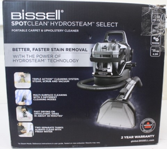 Изображение SALE OUT. | Bissell Portable Carpet and Upholstery Cleaner | SpotClean HydroSteam Select | Corded operating | Washing function | 1000 W | Black | 23 month(s) | DAMAGED PACKAGING