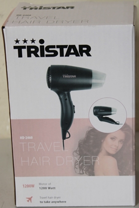 Изображение SALE OUT. Tristar HD-2460 | Tristar Travel Hair Dryer | HD-2460 | 1200 W | Number of temperature settings 2 | Black | DAMAGED PACKAGING | Warranty 24 month(s)