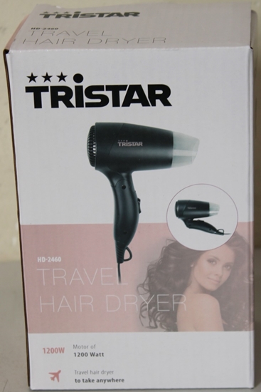 Изображение SALE OUT. Tristar HD-2460 | Tristar Travel Hair Dryer | HD-2460 | 1200 W | Number of temperature settings 2 | Black | DAMAGED PACKAGING | Warranty 24 month(s)