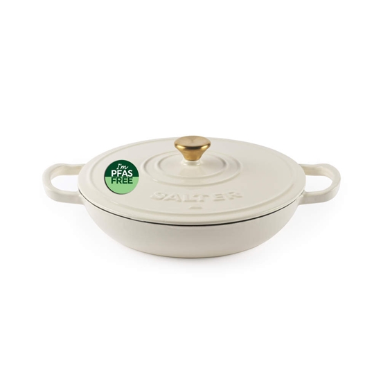 Picture of Salter BW13772C Chester 2.8L Shallow Cast Iron Casserole Pot 30 cm, Cream