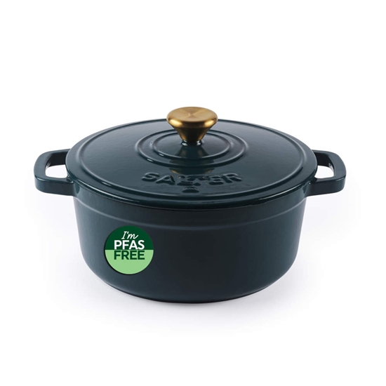 Picture of Salter BW14433GR Chester 2L Shallow Cast Iron Casserole Pot 20 cm, Green