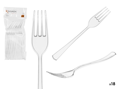 Attēls no Set of 18 transparent plastic forks, 25×10.4×2.7 cm, 10676, Kinvara