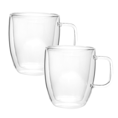 Picture of Set of 2 double-wall glass mugs 250 ml, 9000, Kamille