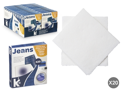 Изображение Set of 20 denim colour catcher wipes, 14×12.5×3 cm, 13453, Berilo