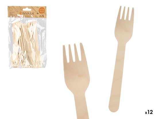 Picture of Set of 24 wooden forks, 23×14×3.3 cm, 93545, Kinvara