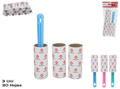 Picture of Set of 3 Lint Roller Rolls, 30 Sheets Each, 3 Assortments, 20 x 4 x 4 cm