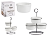 Picture of Set of 3 round white bowls with stand, 250 ml, 90422, Vessia