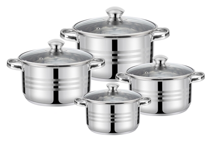 Изображение Set of 4 pots: 14/16/18/22 cm – 1.2/1.8/2.5/4.5 l, 47009, 44 x 25.5 x 15.5, GALICIA