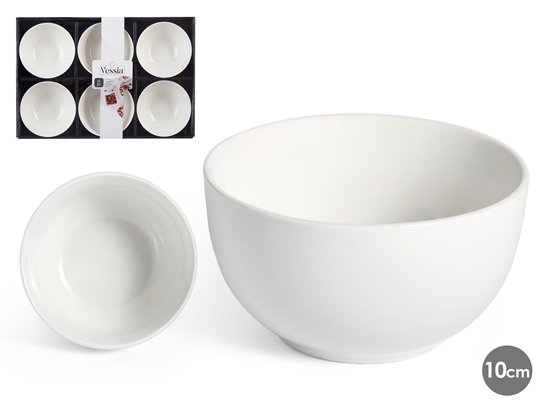 Picture of Set of 6 white porcelain bowls 10 cm, 86527, Vessia