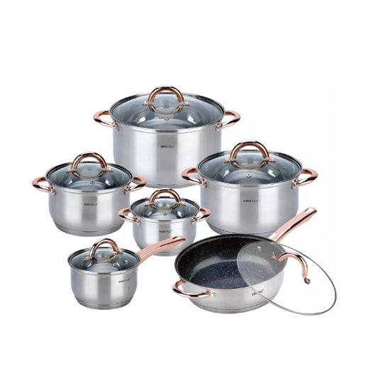 Picture of Set of pots, 12 pieces, rose gold color KINGHoff KH 1766