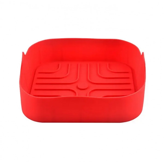Изображение Silicone liner for AirFryer Rosberg R51980SS, 20.5x20.5x5.5cm, Red
