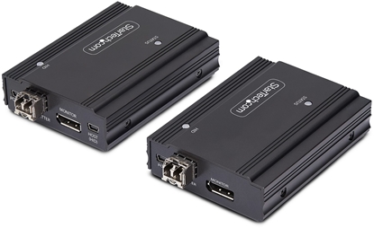 Изображение System przekazu sygnau AV STARTECH.COM DisplayPort KVM Extender przez wókno szklane 4K60Hz ekstender konsolowy 300m Multimode 4K KVM przeduenie LWL