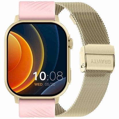 Attēls no Smartwatch Gravity GT15-7 Silicone Strap + Gold Bracelet / pink