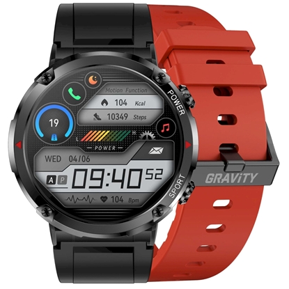 Attēls no Smartwatch Gravity GT21-6 with Red Silicone Strap