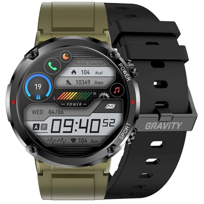 Attēls no Smartwatch Gravity GT21-7 with Black Silicone Strap / black