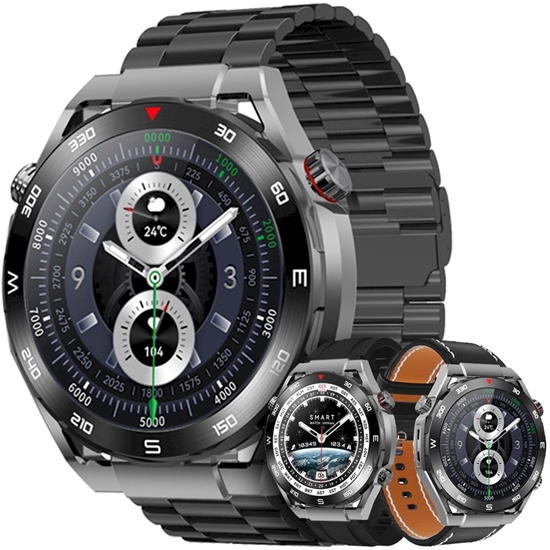 Picture of Smartwatch VELTORI VT100-1 with Black Silicone Strap and Black Eco Leather Strap / black