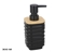 Picture of Soap Dispenser, Black with Bamboo, 300 ml, 7.00 x 8.00 x 15.50, BATH&GO