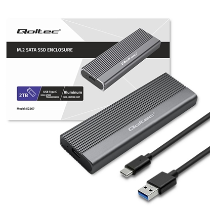 Picture of SSD M.2 SATA korpuss | alumīnijs | NGFF (M.2) | USB-C | SuperSpeed | līdz 2TB | 6Gb/s