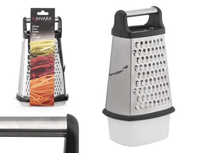 Picture of Steel grater, black, large measuring container, 26×16.5×12.5 cm, 13754, Kinvara
