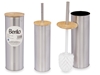 Изображение Steel toilet brush holder with bamboo lid, 27.5×9.5×9.5 cm, 70900, Berilo