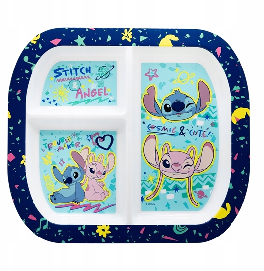 Picture of Stitch Disney - Talerzyk dla dzieci z przedziakami do mikrofali z kolekcji & Angel (19,5 x 22 cm)