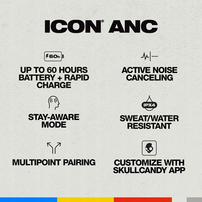 Attēls no Suchawki Skullcandy Icon ANC noise cancelling headphones, white