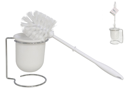 Изображение Toilet Brush Holder W/ Brush, White, 10.00 x 12.00 x 39.00, BATH&GO