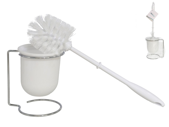 Picture of Toilet Brush Holder W/ Brush, White, 10.00 x 12.00 x 39.00, BATH&GO