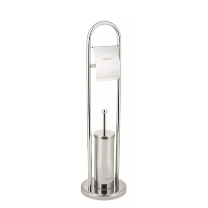 Picture of Toilet brush with paper holder, KH 3221, Kinghoff stainless steel