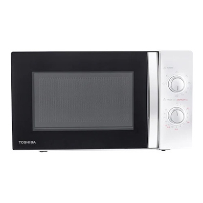 Picture of Toshiba MWP MG20PWH microwave oven, 20 L, 700 W, with a mechanical control panel, 5 power levels, an