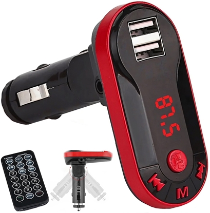 Picture of Transmiter FM samochodowy z adowark MP3 Bluetooth USB SD LCD Transmiter FM samochodowy z adowark MP3 Bluetooth USB SD LCD
