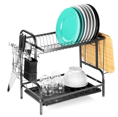 Picture of Two-tier dish drying rack, 52 x 24.5 x 40 cm, 229301, VILDE