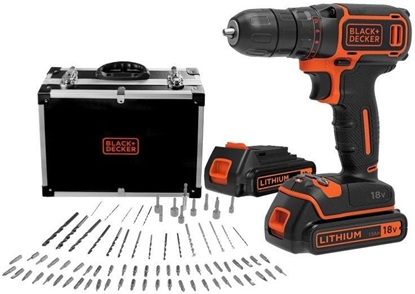 Attēls no Urbjmašīna-skrūvgriezis Black & Decker BDCDC18BAFC-QW; 18 V; 2x1,5 Ah akum. + piederumi