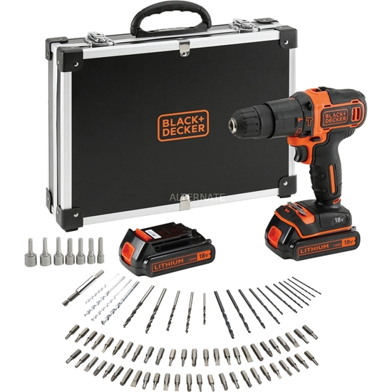 Picture of Urbjmašīna-skrūvgriezis Black & Decker BDCHD18BAFC-QW; 18 V; 2x1,5 Ah akum.