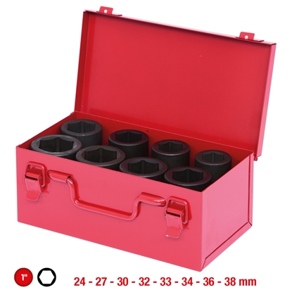 Изображение Uzgriežņu galviņu komplekts KS Tools 515.0308; 1''; 24-38 mm; 8 gab.