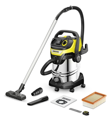Изображение Vacuum Cleaner|KARCHER|Suction power 315 AW|Dust capacity 30 L|Drum vacuum|Cleaning type Dry&wet|Dust container Bagless|Colour Black/Yellow/Silver|1.628-385.0