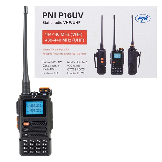 Picture of VHF/UHF kompakta rācija | 999 kanāli | Dual Band | VOX | Scan | 2600mAh | P16UV PNI®