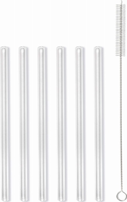 Picture of Vialli Design SOMKI SZKLANE TRANSPARENT 15cm ZESTAW 6 SZTUK ZE SZCZOTECZK 26582 VIALLI DESIGN