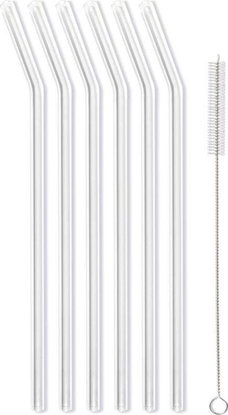 Picture of Vialli Design SOMKI SZKLANE TRANSPARENT ZAKRZYWIONE 23cm ZESTAW 6 SZTUK ZE SZCZOTECZK 26629 VIALLI DESIGN