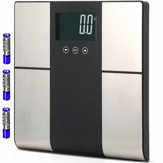 Picture of Waga azienkowa analityczna z pomiarem tuszczu wody mini BMI KCAL LCD do 225 kg