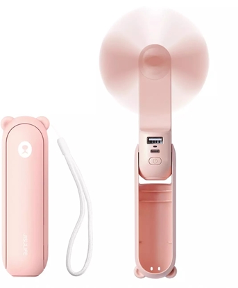 Изображение Wentylator Jisulife Mini wentylator Jisulife Handheld Fan Life8 przenony wiatraczek USB z funkcj powerbanka 2000mAh i latark - róowy
