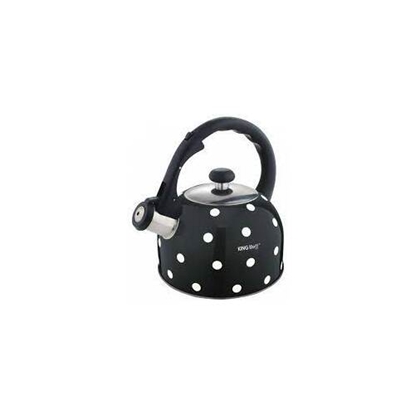 Picture of Whistling kettle black colour  with white dots - 2.6L Kinghoff KH 1051