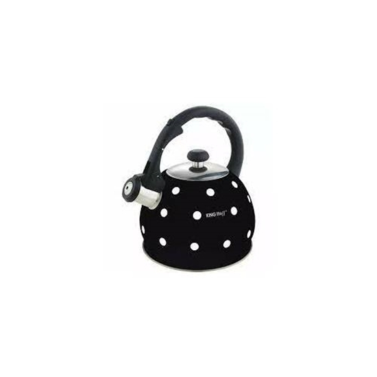 Picture of Whistling kettle color black with white dots - 2,0L KH 1048 Kinghoff