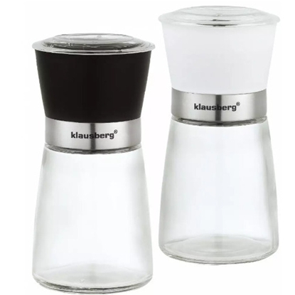 Picture of White and black salt and pepper mills, 160 ml capacity Klausberg KB 7257