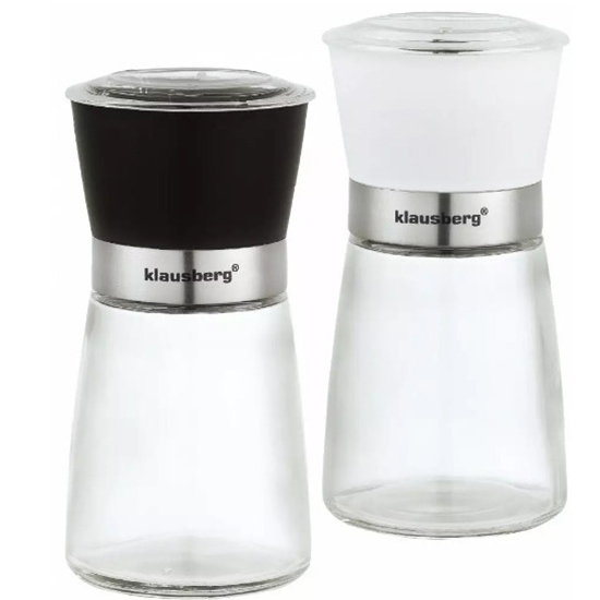 Picture of White and black salt and pepper mills, 160 ml capacity Klausberg KB 7257
