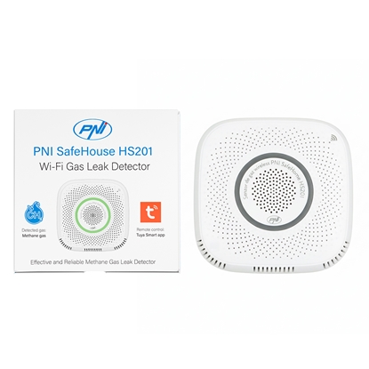Picture of Wi-Fi CH4 metāna gāzes sensors SafeHouse, Tuya, 230V, elektrovārsta izeja | PNI HS201