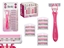 Изображение Women's razor with 10 cartridges, pink, 21×11×3 cm, 12210, Berilo